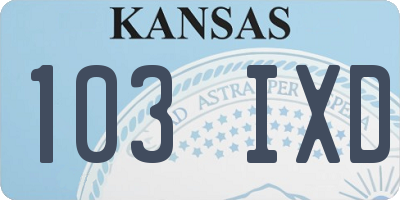 KS license plate 103IXD