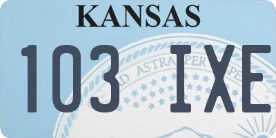 KS license plate 103IXE