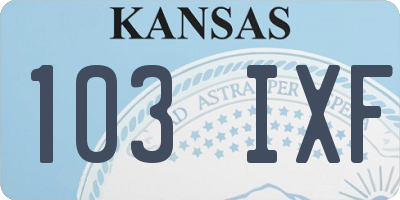 KS license plate 103IXF