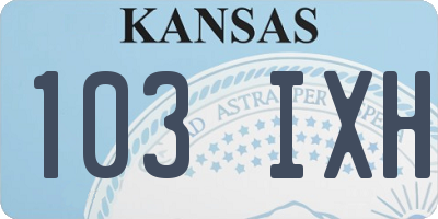 KS license plate 103IXH