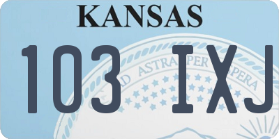 KS license plate 103IXJ