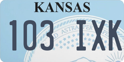 KS license plate 103IXK