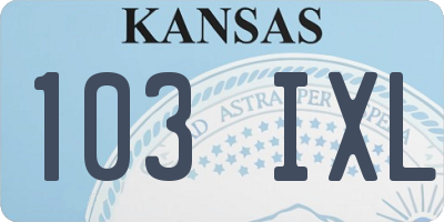 KS license plate 103IXL