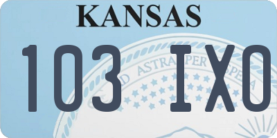 KS license plate 103IXO