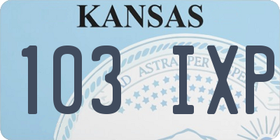 KS license plate 103IXP