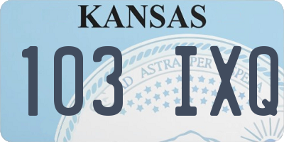KS license plate 103IXQ