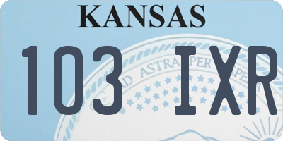 KS license plate 103IXR