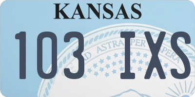 KS license plate 103IXS
