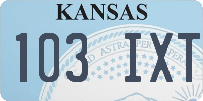 KS license plate 103IXT