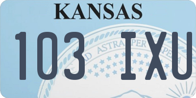 KS license plate 103IXU