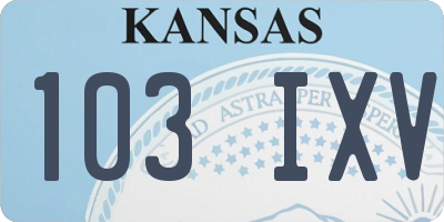 KS license plate 103IXV