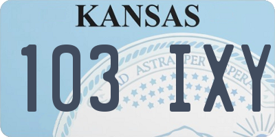 KS license plate 103IXY