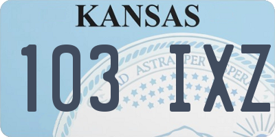 KS license plate 103IXZ