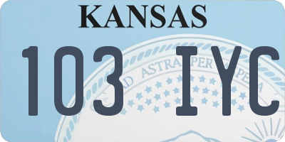 KS license plate 103IYC