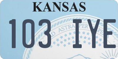 KS license plate 103IYE