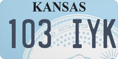 KS license plate 103IYK