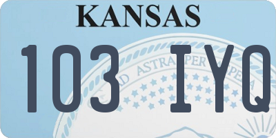 KS license plate 103IYQ