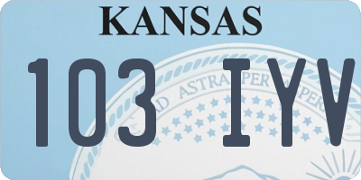 KS license plate 103IYV