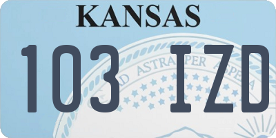 KS license plate 103IZD