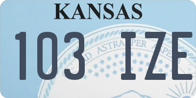 KS license plate 103IZE