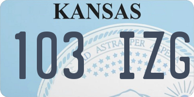 KS license plate 103IZG