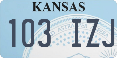 KS license plate 103IZJ