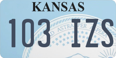 KS license plate 103IZS