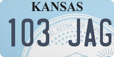 KS license plate 103JAG