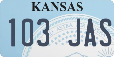 KS license plate 103JAS