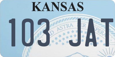 KS license plate 103JAT
