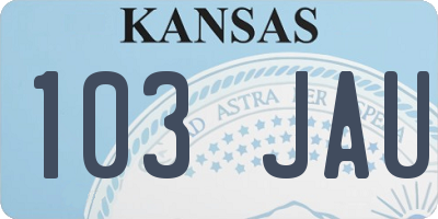 KS license plate 103JAU