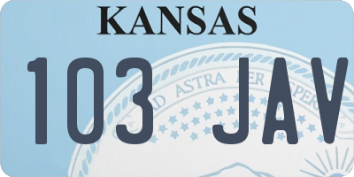KS license plate 103JAV