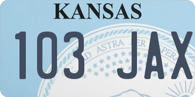 KS license plate 103JAX