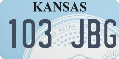 KS license plate 103JBG