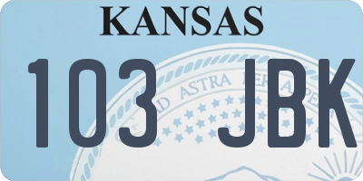 KS license plate 103JBK