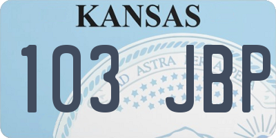 KS license plate 103JBP