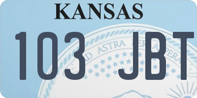 KS license plate 103JBT