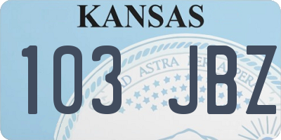 KS license plate 103JBZ