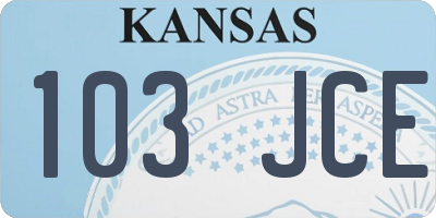 KS license plate 103JCE