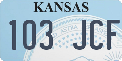KS license plate 103JCF