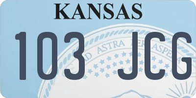 KS license plate 103JCG
