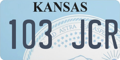 KS license plate 103JCR