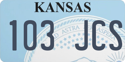 KS license plate 103JCS