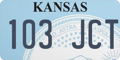 KS license plate 103JCT
