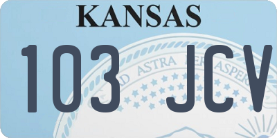 KS license plate 103JCV
