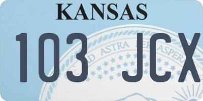 KS license plate 103JCX
