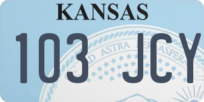 KS license plate 103JCY