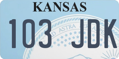 KS license plate 103JDK