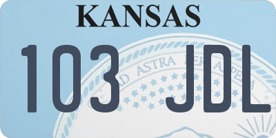 KS license plate 103JDL