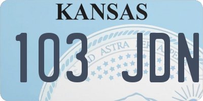KS license plate 103JDN